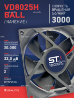Вентилятор  VD8025H Ball (качения) 12V - st-e.info - Липецк