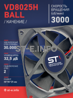Вентилятор  VD8025H Ball (качения) 12V - st-e.info - Липецк