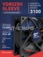 Вентилятор VD8025H sleeve (скольжение) 24V - st-e.info - Липецк