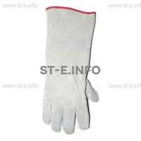 Перчатки-краги спилковые пятипалые серые с подложкой - st-e.info - Липецк