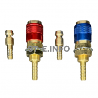 Комплект разъемов быстросъемных красный + синий с соединителем М6 - st-e.info - Липецк