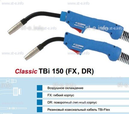 Горелка для полуавтоматической сварки TBi 240-blue-ESG, длина 3 метра - st-e.info - Липецк