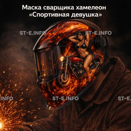 Маска сварщика хамелеон «Спортивная девушка» (YXE-718G PRO) - st-e.info - Липецк